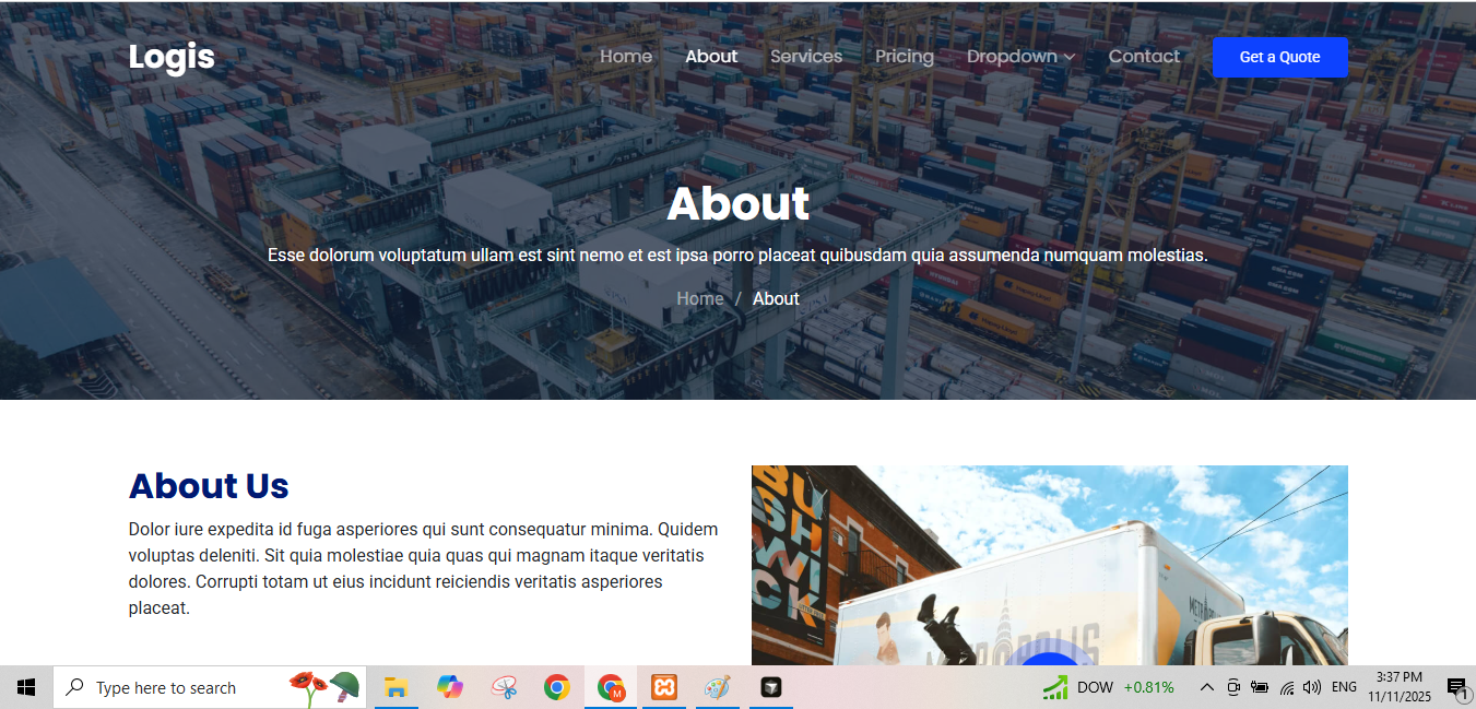 Logis - Professional Logistics & Parcel Delivery Website Template
